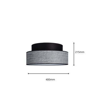 Iluminação de teto GRACE 1xE27/60W/230V preto/cinzento