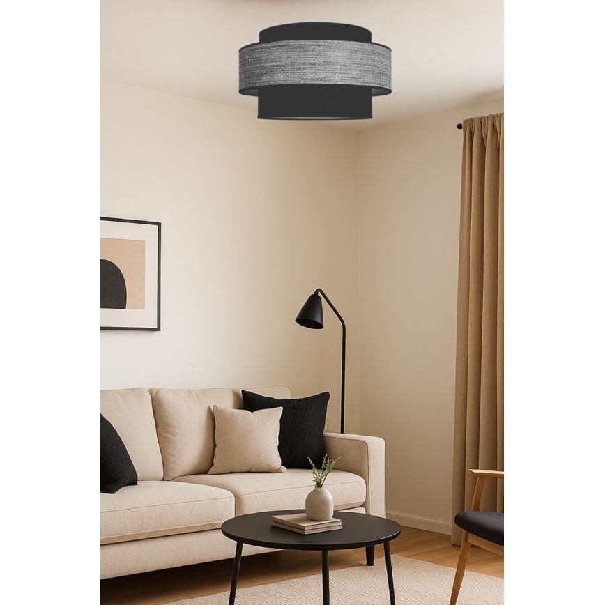 Iluminação de teto GRACE 1xE27/60W/230V preto/cinzento