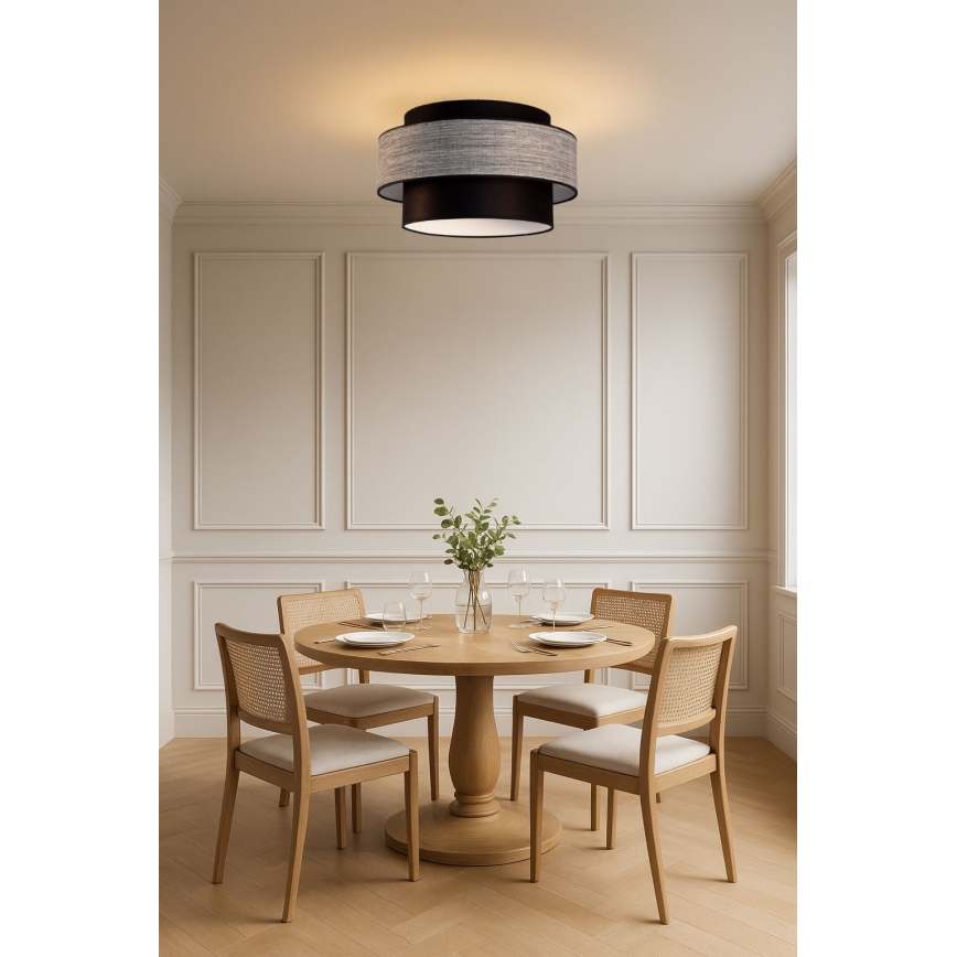 Iluminação de teto GRACE 1xE27/60W/230V preto/cinzento