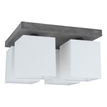 Iluminação de teto GRANDE 4xE27/25W/230V betão - certificado por FSC