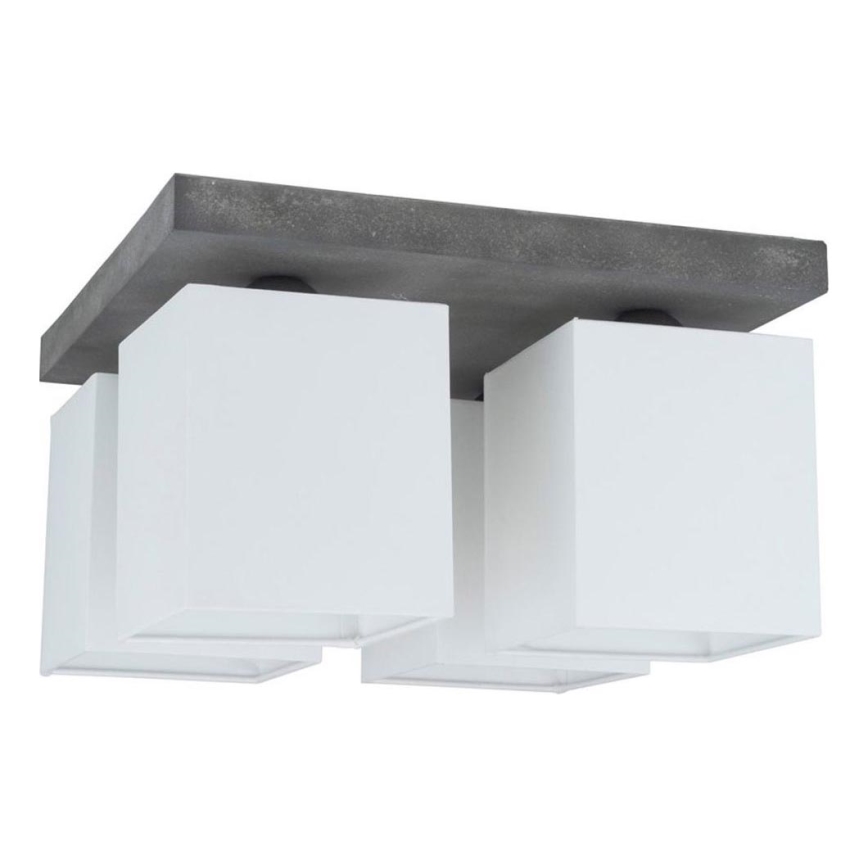 Iluminação de teto GRANDE 4xE27/25W/230V betão - certificado por FSC