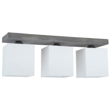 Iluminação de teto GREAT 3xE27/25W/230V betão - certificado por FSC