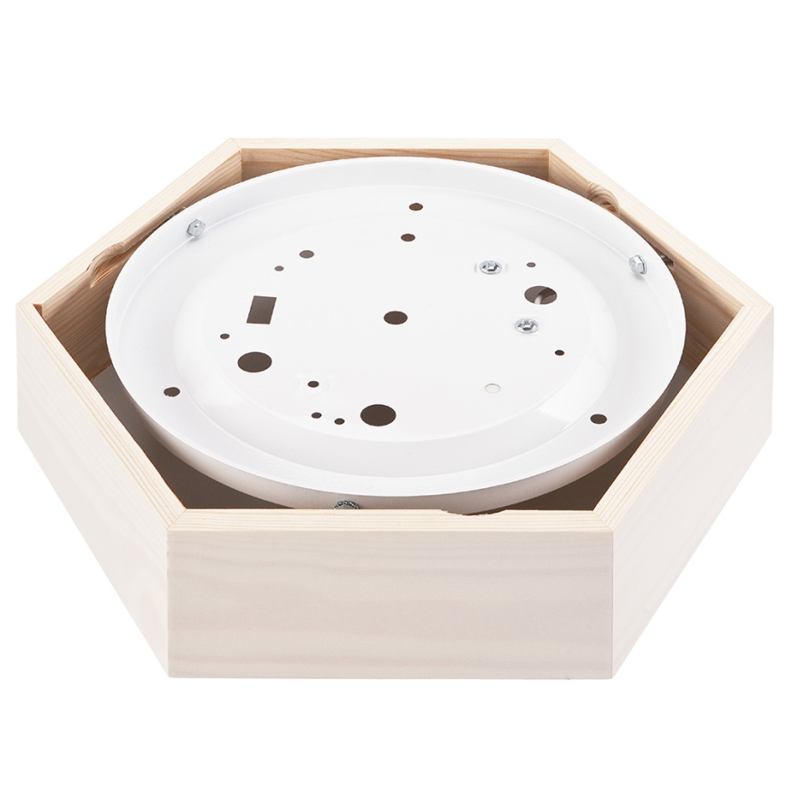 Iluminação de teto HEX 1xE27/60W/230V d. 32 cm pinho branco