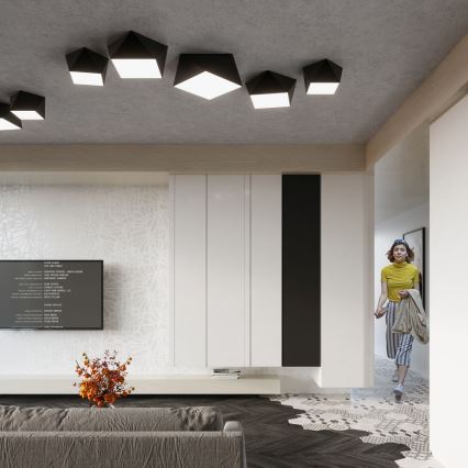 Iluminação de teto HEXA 1×E27/60W/230V Preto