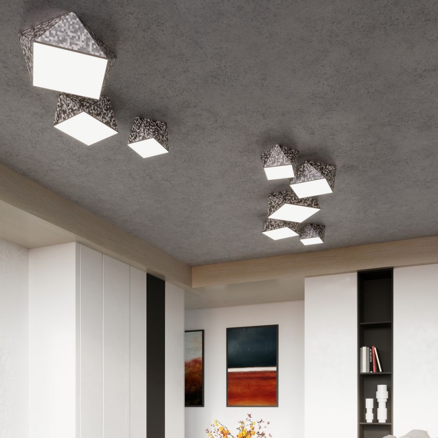 Iluminação de teto HEXA 3xE27/60W/230V prateada