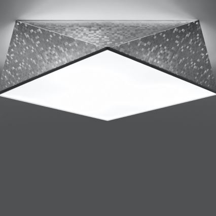 Iluminação de teto HEXA 3xE27/60W/230V prateada