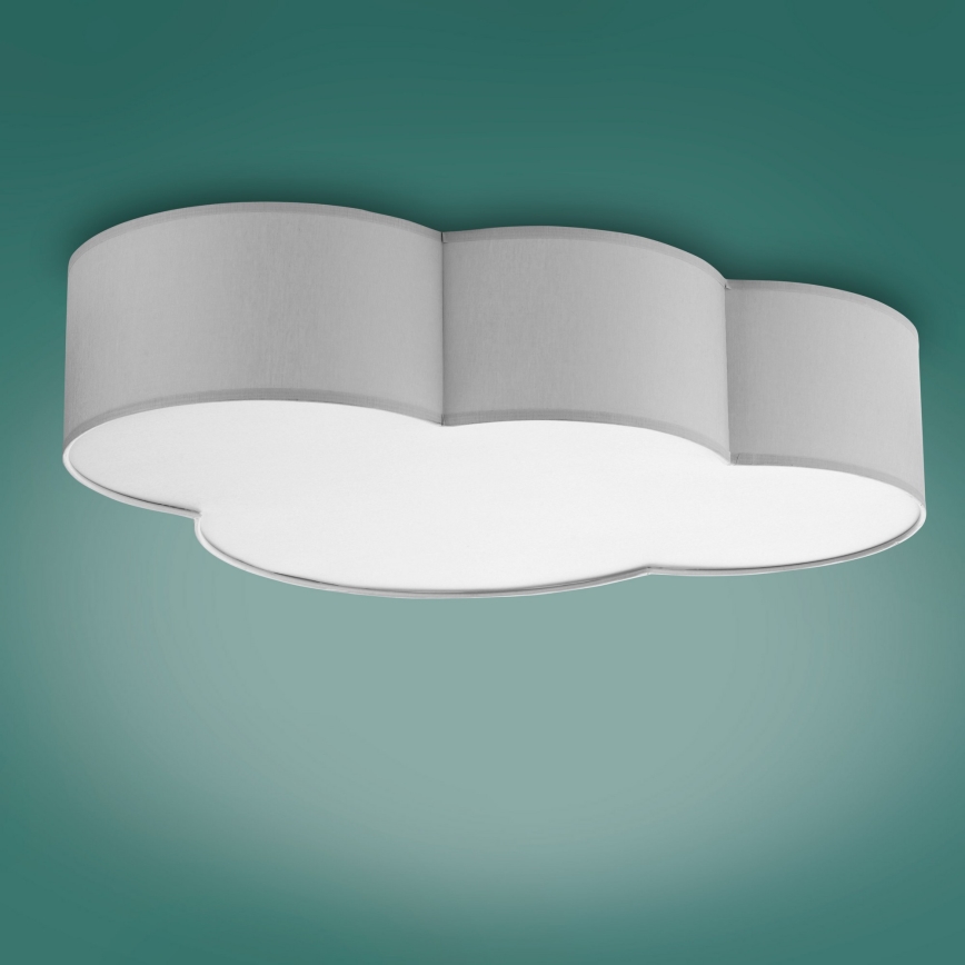 Iluminação de teto infantil CLOUD 4xE27/15W/230V cinzento