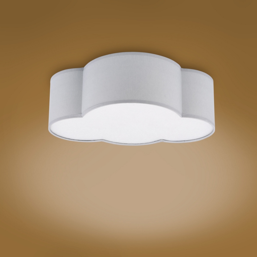 Iluminação de teto infantil CLOUD MINI 2xE27/15W/230V cinzento