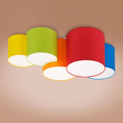 Iluminação de teto infantil MONA KIDS 5xE27/15W/230V