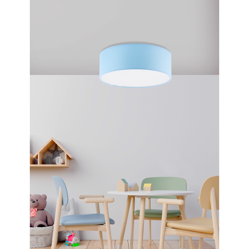 Iluminação de teto infantil RONDO KIDS 4xE27/15W/230V azul
