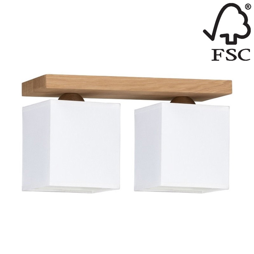 Iluminação de teto INGER 2xE27/25W/230V carvalho - certificado por FSC
