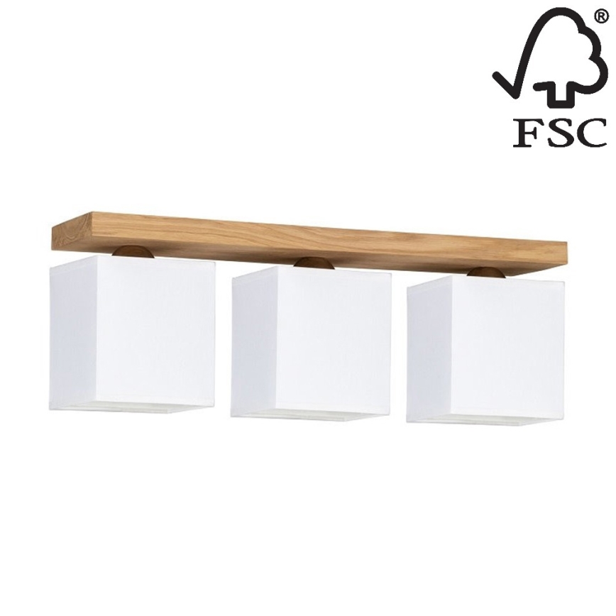 Iluminação de teto INGER 3xE27/25W/230V carvalho - certificado por FSC