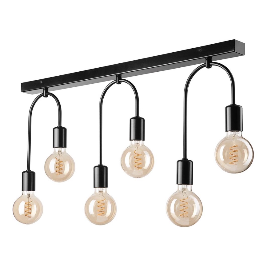 Iluminação de teto JANO 6xE27/15W/230V preto