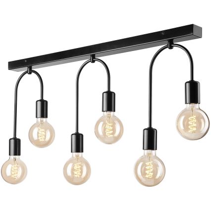 Iluminação de teto JANO 6xE27/15W/230V preto