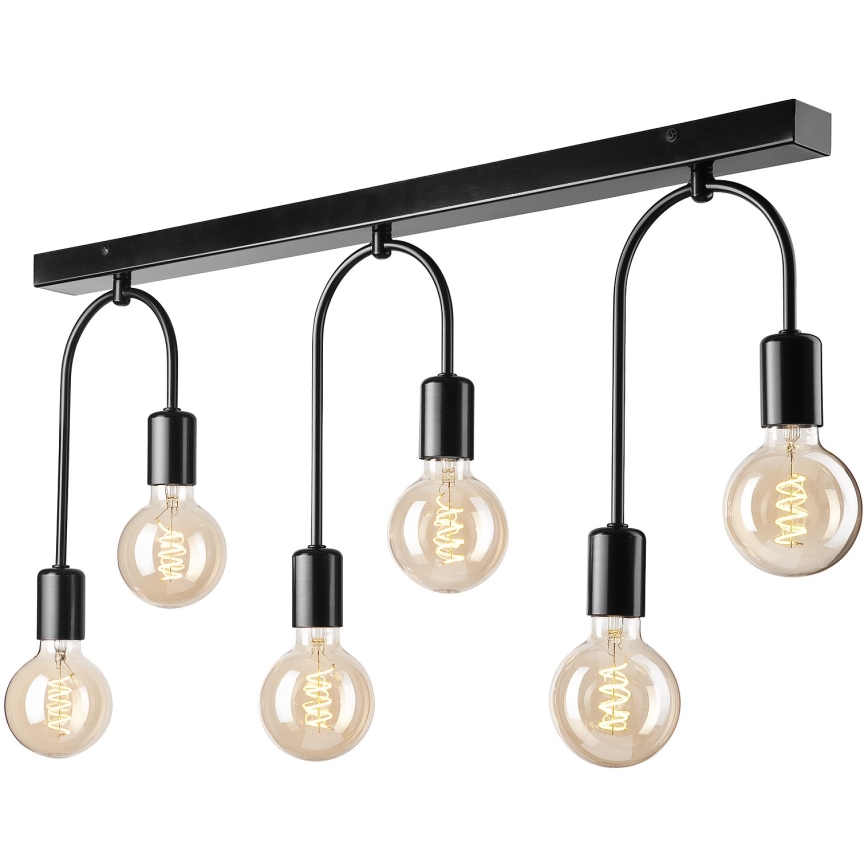 Iluminação de teto JANO 6xE27/15W/230V preto