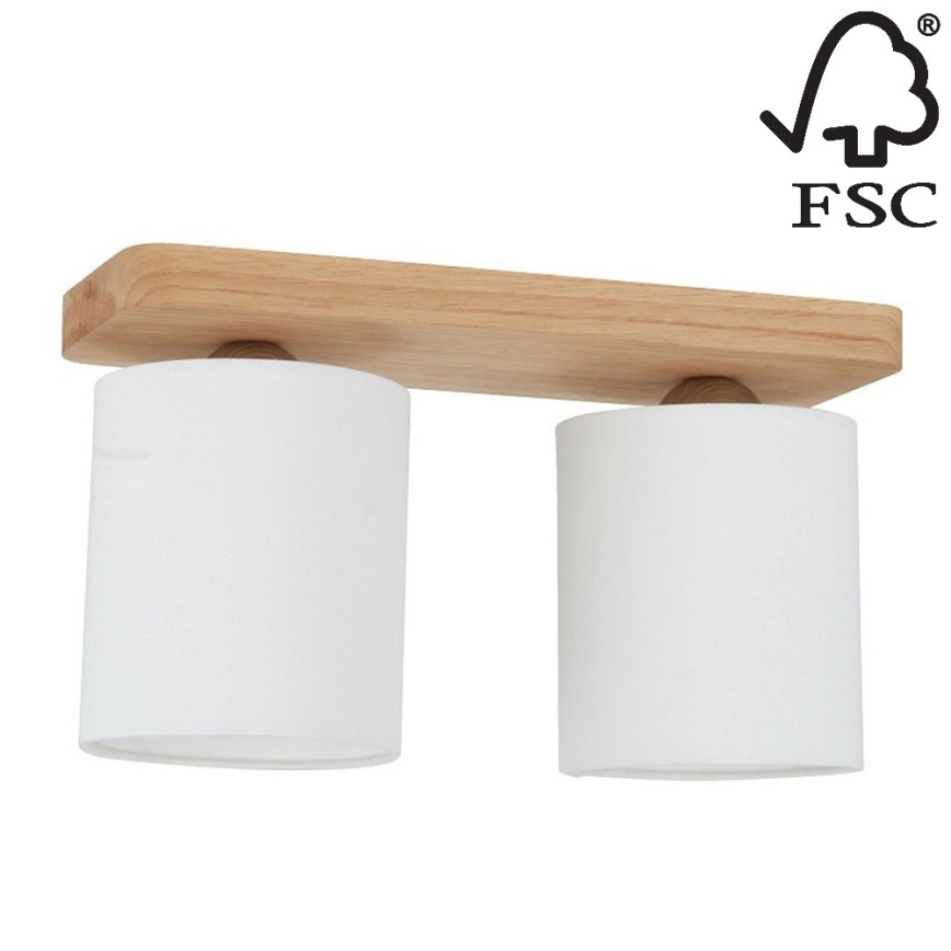 Iluminação de teto JENTA 2xE27/25W/230V carvalho - certificado por FSC