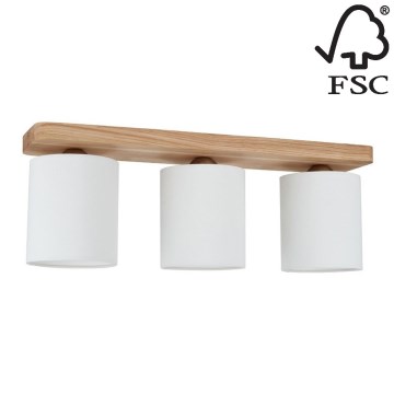Iluminação de teto JENTA 3xE27/25W/230V carvalho - certificado por FSC