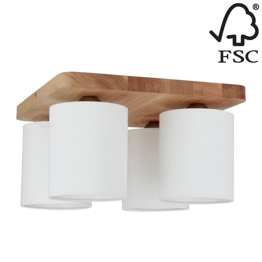 Iluminação de teto JENTA 4xE27/25W/230V carvalho mate - certificado por FSC