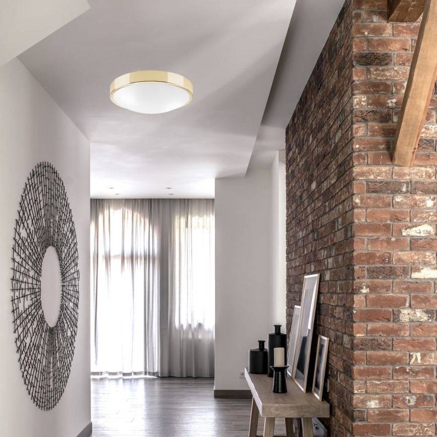 Iluminação de teto JONAS 2xE27/60W/230V diâmetro 36 cm dourado