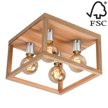 Iluminação de teto KAGO 4xE27/60W/230V carvalho - certificado por FSC
