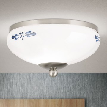 Iluminação de teto LANDHAUS 1xE27/60W/230V diâmetro 21 cm cromado mate/branco