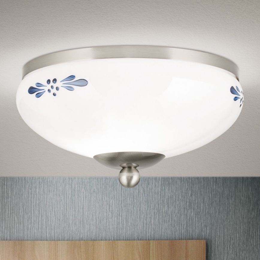 Iluminação de teto LANDHAUS 1xE27/60W/230V diâmetro 21 cm cromado mate/branco