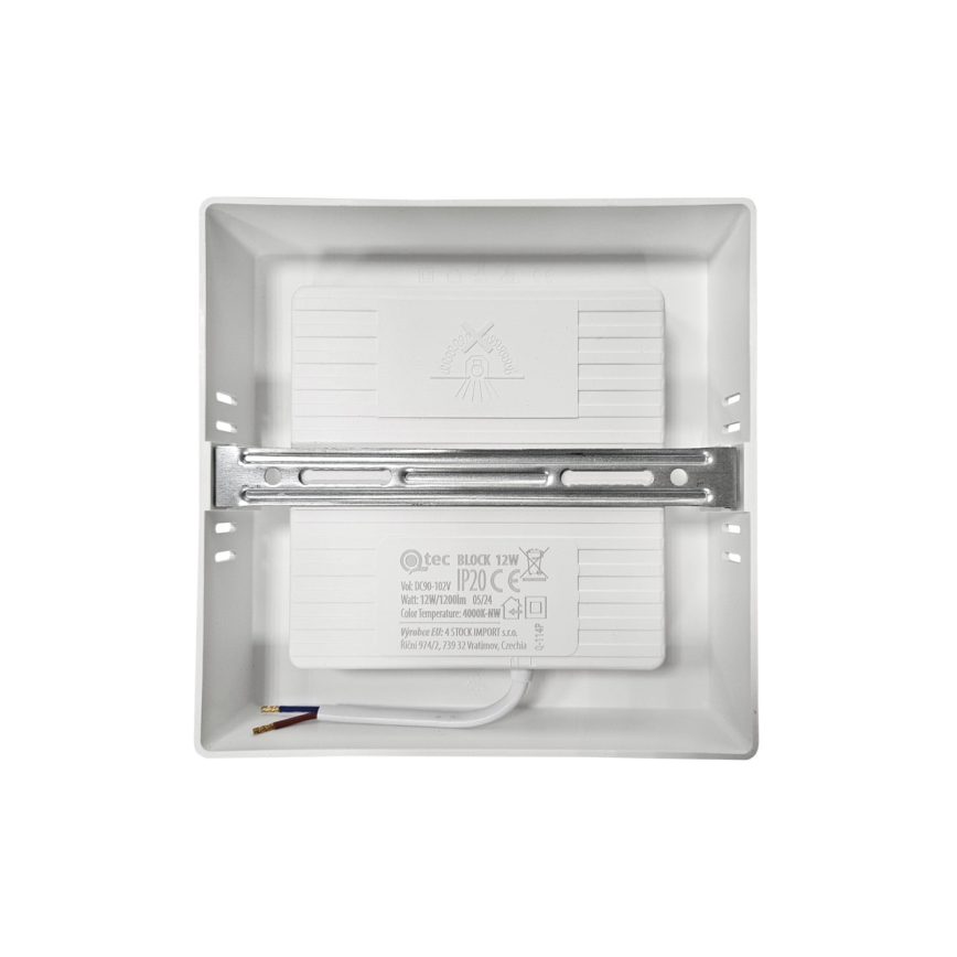 Iluminação de teto LED BLOCK LED/12W/230V 4000K 16,7x16,7 cm branco