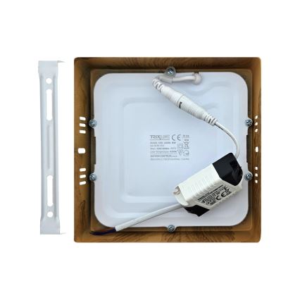 Iluminação de teto LED BLOCK LED/12W/230V 4200K 16,3x16,3 cm castanho
