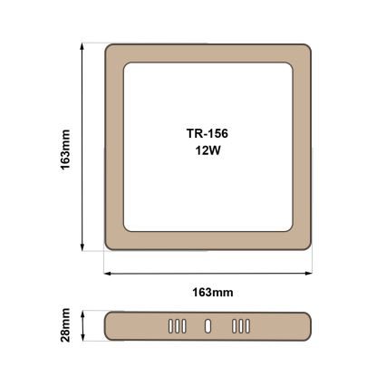 Iluminação de teto LED BLOCK LED/12W/230V 4200K 16,3x16,3 cm castanho