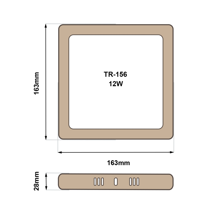 Iluminação de teto LED BLOCK LED/12W/230V 4200K 16,3x16,3 cm castanho