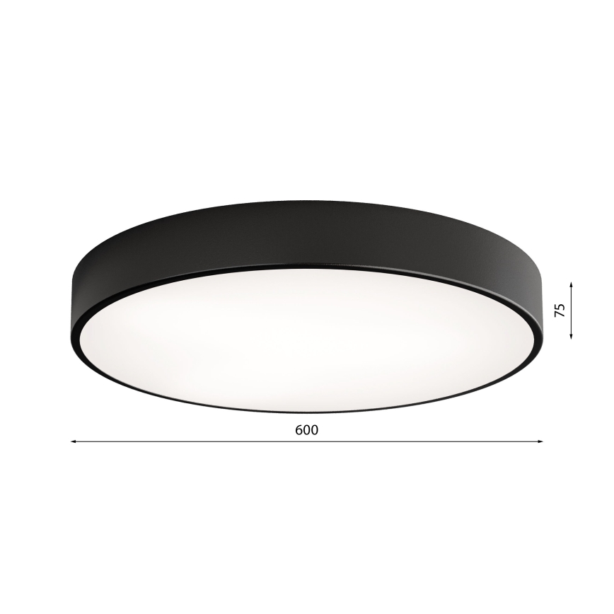 Iluminação de teto LED CLEO LED/69W/230V 3000K diâmetro 60 cm preto