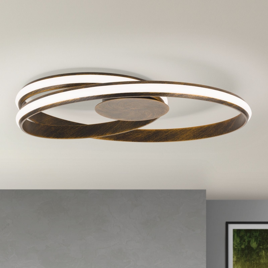 Iluminação de teto LED com regulação CIRCUS LED/30W/230V castanho/pátina