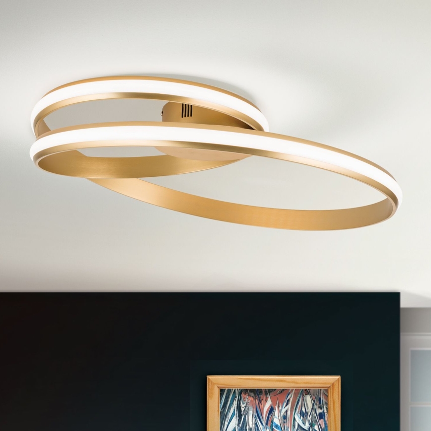 Iluminação de teto LED com regulação CIRCUS LED/30W/230V dourado