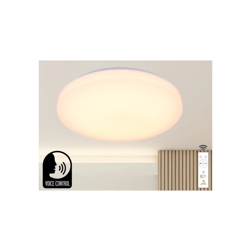 Iluminação de teto LED com regulação com controlo por voz OPAL LED/48W/230V 2700-6500K branco + comando