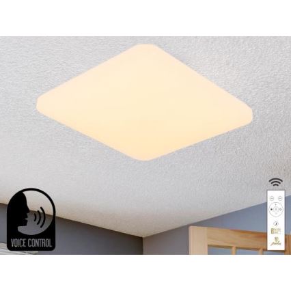Iluminação de teto LED com regulação com controlo por voz OPAL LED/48W/230V 2700-6500K branco + comando