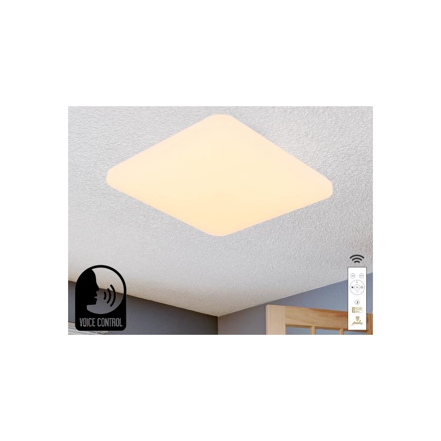 Iluminação de teto LED com regulação com controlo por voz OPAL LED/48W/230V 2700-6500K branco + comando