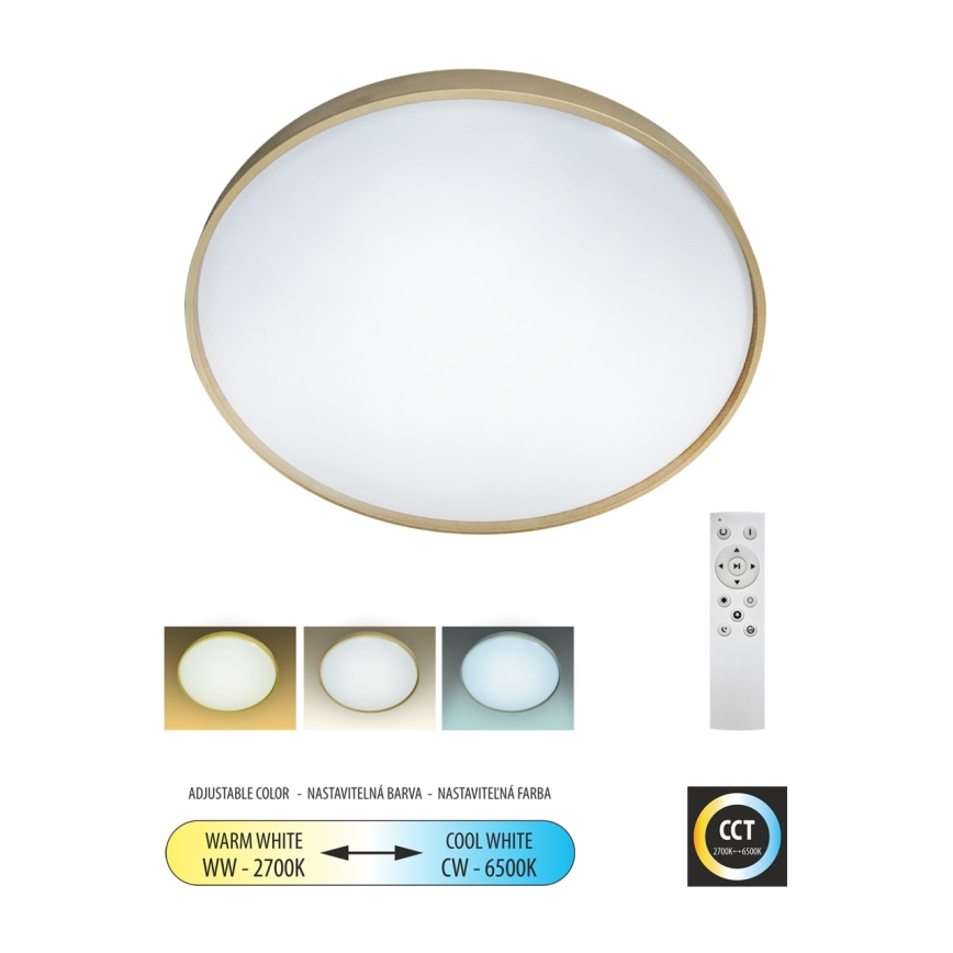 Iluminação de teto LED com regulação DRINA LED/36W/230V 2700-6500K diâmetro 50 cm + comando