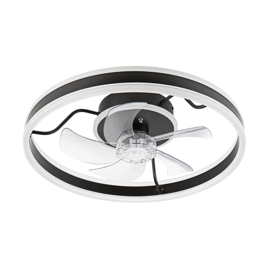 Iluminação de teto LED com regulação e ventoinha APOLLO LED/38W/230V preto + comando