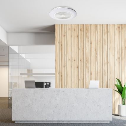 Iluminação de teto LED com regulação e ventoinha ARIA LED/38W/230V 3000-6000K branco + comando