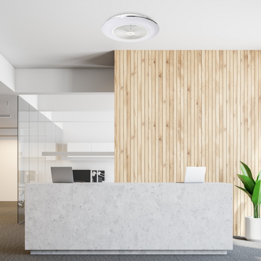 Iluminação de teto LED com regulação e ventoinha ARIA LED/38W/230V 3000-6000K branco + comando