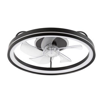 Iluminação de teto LED com regulação e ventoinha FARGO LED/37W/230V preto + comando