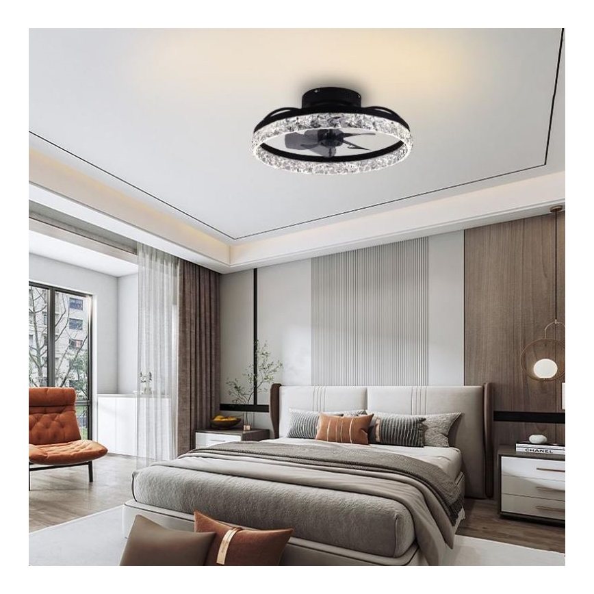 Iluminação de teto LED com regulação e ventoinha LED/35W/230V 3000-6500K preto + comando