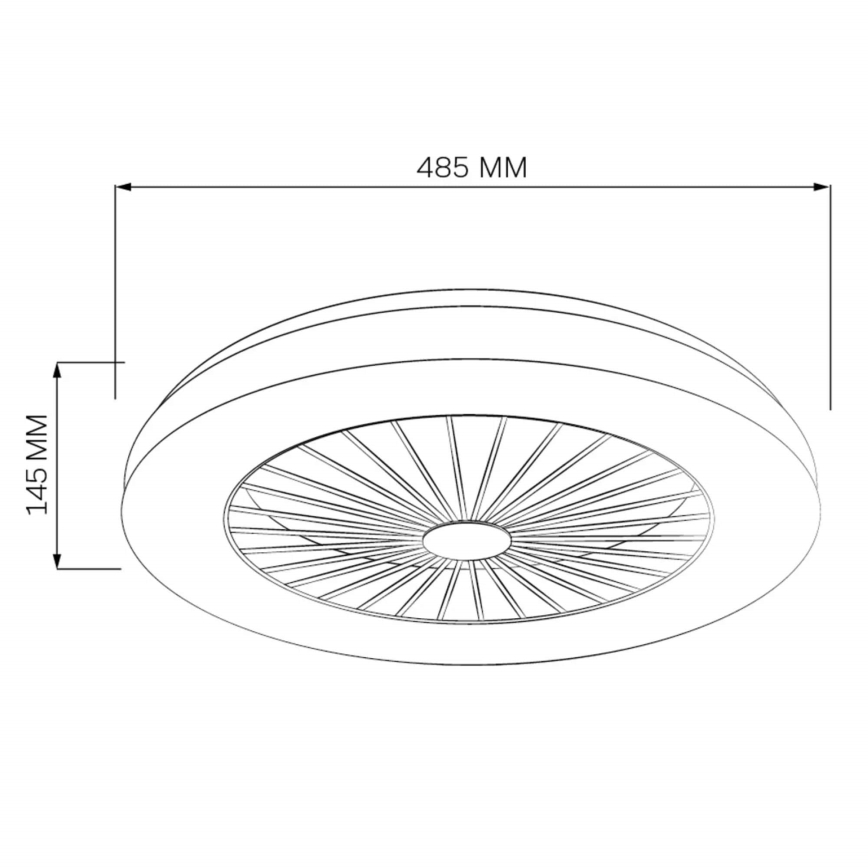 Iluminação de teto LED com regulação e ventoinha LED/48W/230V 3000-6500K preto + comando