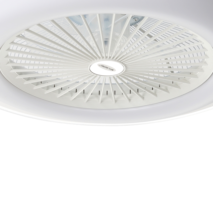 Iluminação de teto LED com regulação e ventoinha ZONDA LED/48W/230V 3000-6000K branco + controlo remoto
