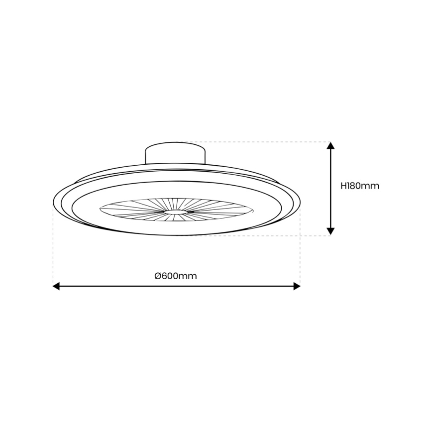Iluminação de teto LED com regulação e ventoinha ZONDA LED/48W/230V 3000-6000K dourado + controlo remoto