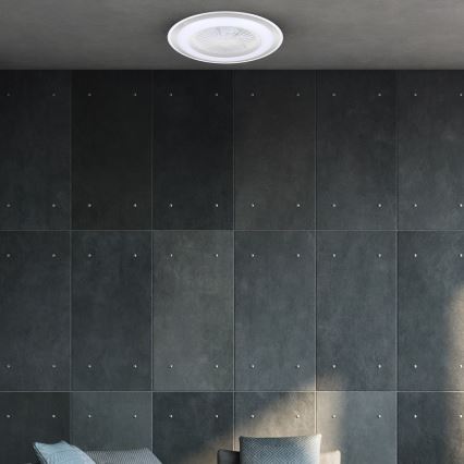 Iluminação de teto LED com regulação e ventoinha ZONDA LED/48W/230V 3000-6000K prateada + controlo remoto