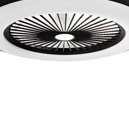Iluminação de teto LED com regulação e ventoinha ZONDA LED/48W/230V 3000-6000K preto + controlo remoto