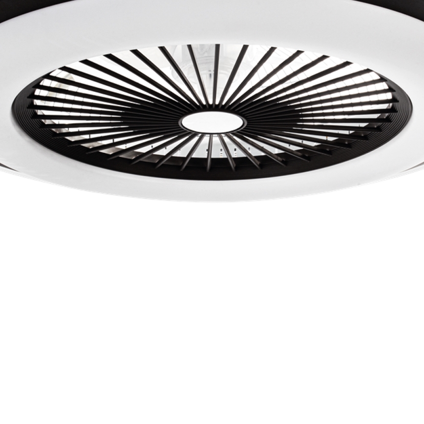 Iluminação de teto LED com regulação e ventoinha ZONDA LED/48W/230V 3000-6000K preto + controlo remoto