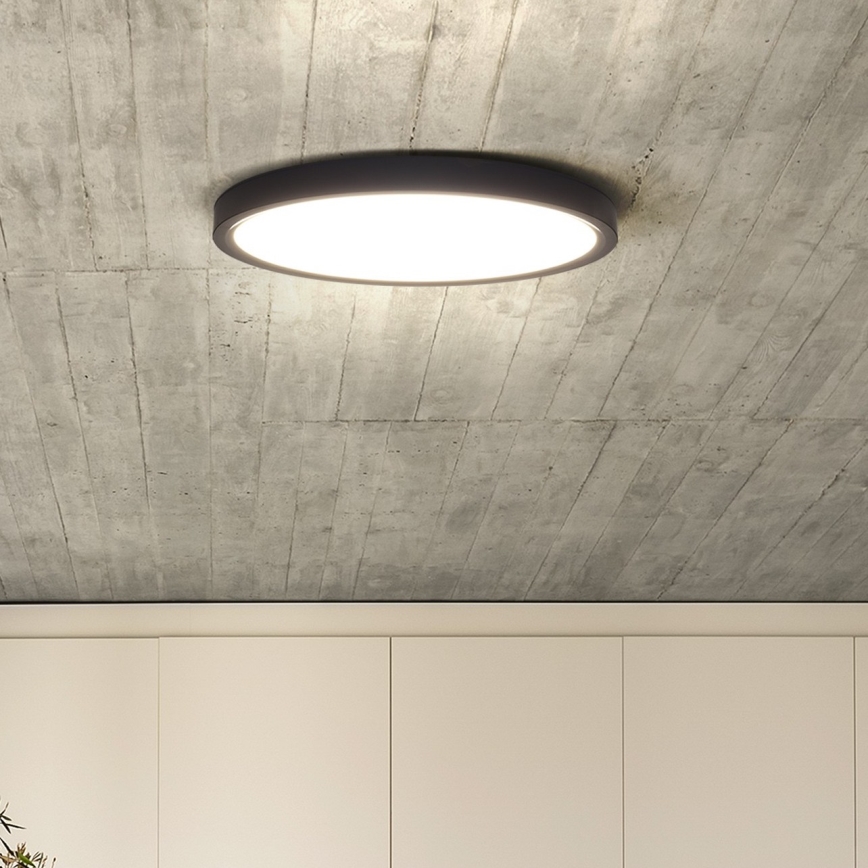 Iluminação de teto LED com regulação ESTELA LED/36W/230V diâmetro 30 cm preto + comando