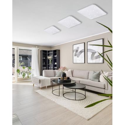 Iluminação de teto LED com regulação FLORA LED/36W/230V 2700-6500K 43x43 cm + comando